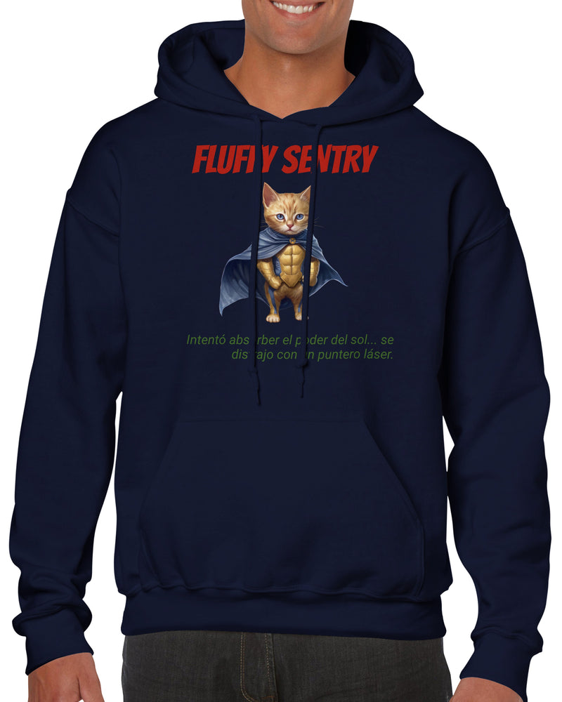 Sudadera con capucha unisex estampado de gato "Fluffy Sentry" Gelato