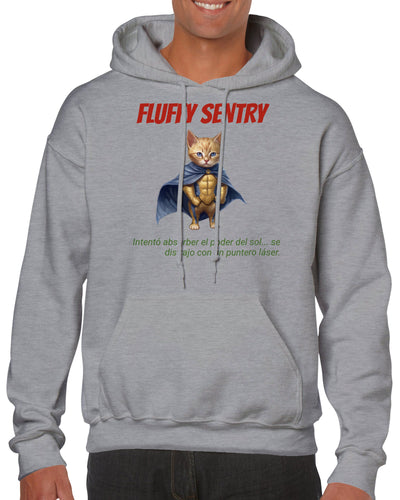 Sudadera con capucha unisex estampado de gato "Fluffy Sentry" Gelato