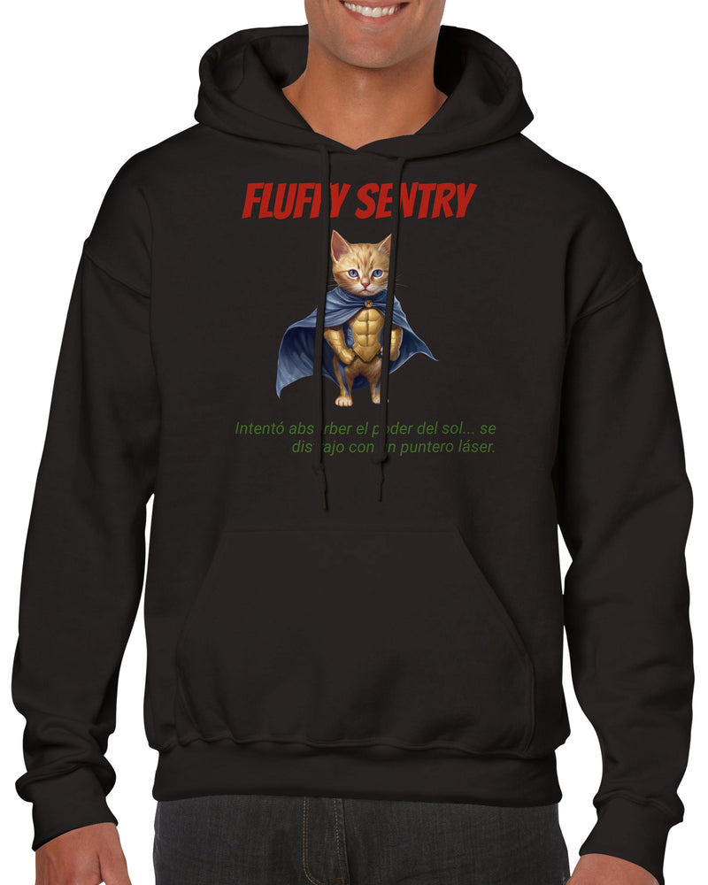 Sudadera con capucha unisex estampado de gato "Fluffy Sentry" Gelato