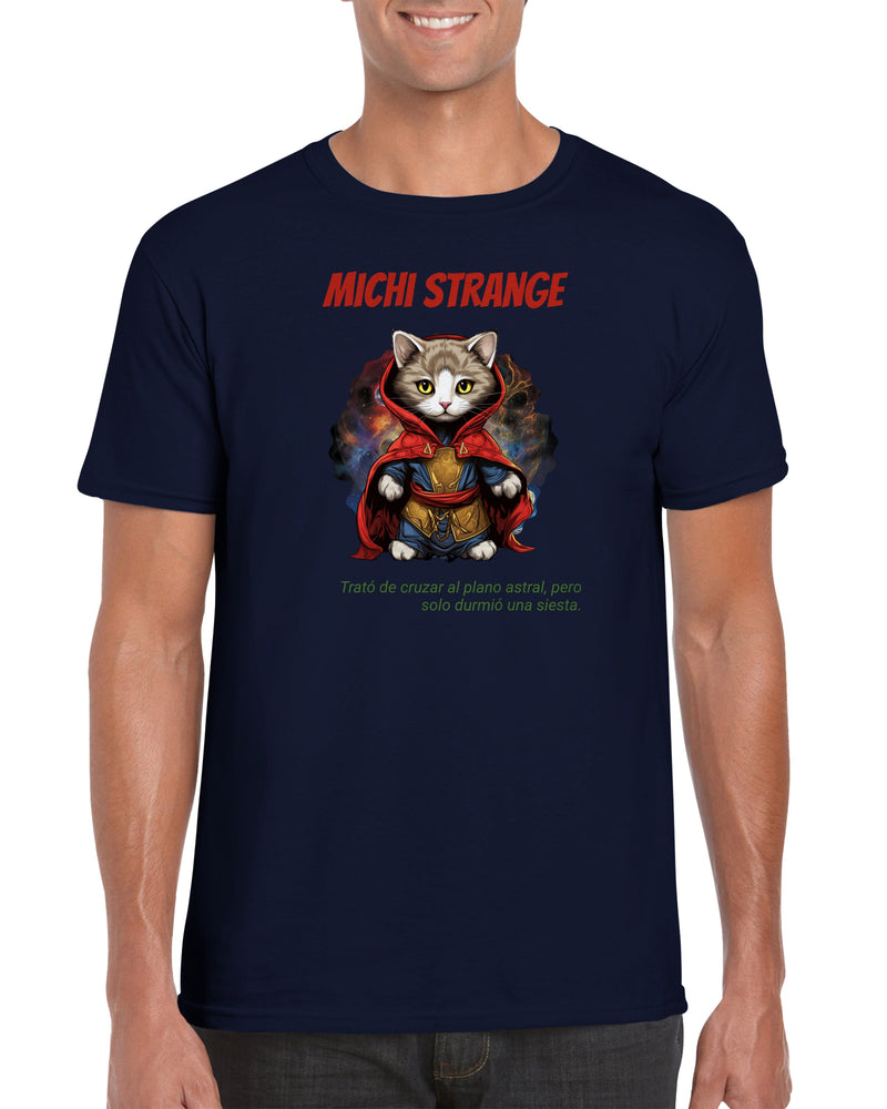 Camiseta unisex estampado de gato "Michi Strange" Gelato