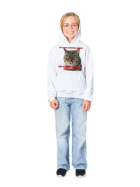 Sudadera con capucha júnior estampado de gato "Mirada Inquisitiva" Michilandia | La tienda online de los fans de gatos