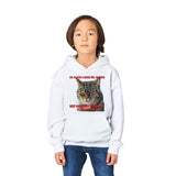 Sudadera con capucha júnior estampado de gato "Mirada Inquisitiva" Michilandia | La tienda online de los fans de gatos
