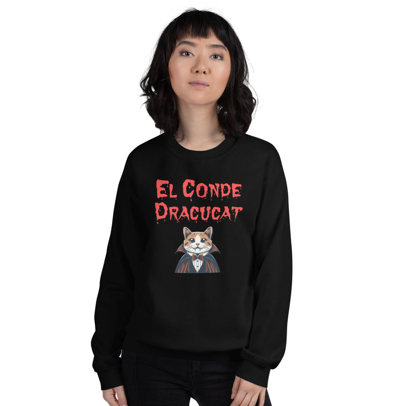 Sudadera Unisex Estampado de Gato "Conde Dracucat" Michilandia | La tienda online de los fans de gatos