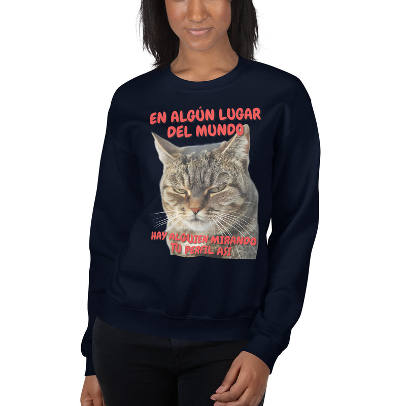 Sudadera Unisex Estampado de Gato "Mirada Inquisitiva" Michilandia | La tienda online de los fans de gatos