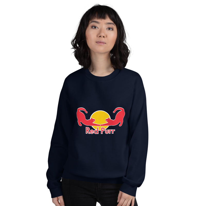 Sudadera Unisex Estampado de Gato "Red Purr Energy" Michilandia | La tienda online de los fans de gatos