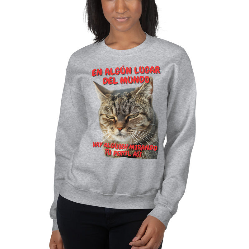 Sudadera Unisex Estampado de Gato "Mirada Inquisitiva" Michilandia | La tienda online de los fans de gatos