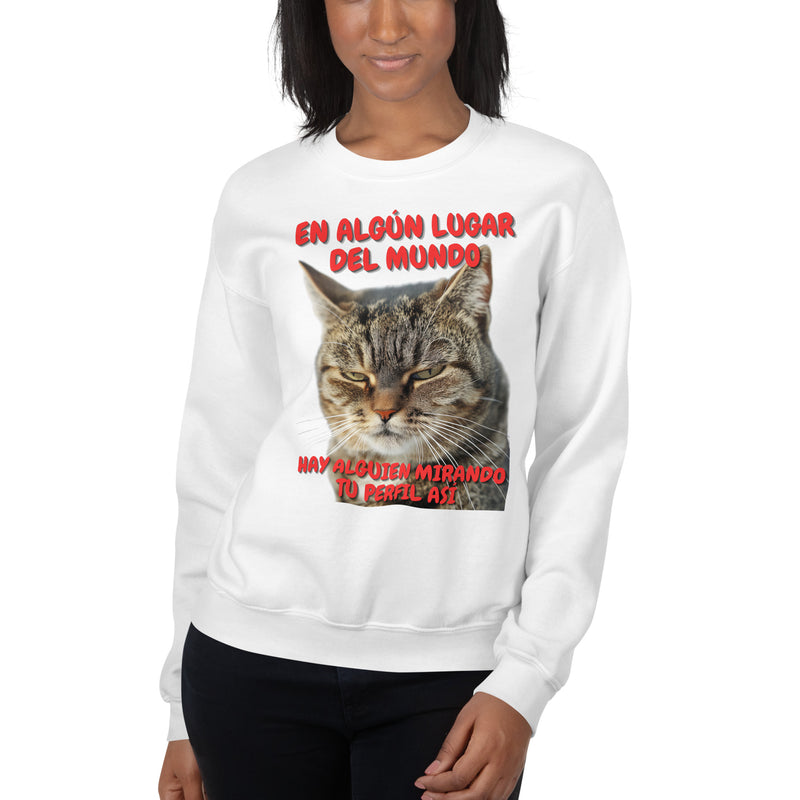 Sudadera Unisex Estampado de Gato "Mirada Inquisitiva" Michilandia | La tienda online de los fans de gatos