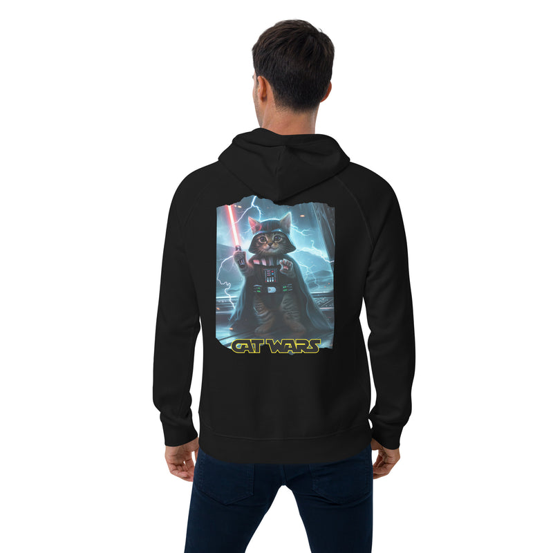 Sudadera con capucha Prémium Unisex Impresión Trasera de Gato "Miau Vader" Michilandia | La tienda online de los fans de gatos