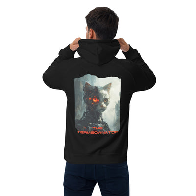 Sudadera con capucha Prémium Unisex Impresión Trasera de Gato 