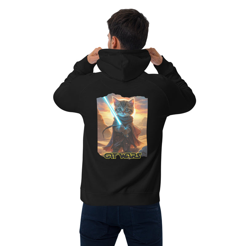 Sudadera con capucha Prémium Unisex Impresión Trasera de Gato "Guardián de Tatooine" Michilandia | La tienda online de los fans de gatos