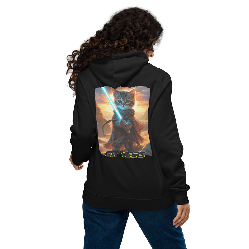 Sudadera con capucha Prémium Unisex Impresión Trasera de Gato "Guardián de Tatooine" Michilandia | La tienda online de los fans de gatos