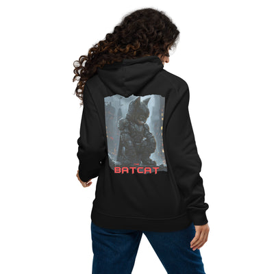 Sudadera con capucha Prémium Unisex Impresión Trasera de Gato "The Batcat" Michilandia | La tienda online de los fans de gatos