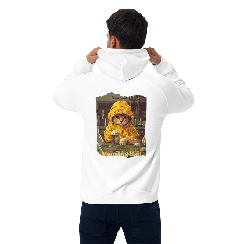 Sudadera con capucha Prémium Unisex Impresión Trasera de Gato "Hierbas de Heisenberg" Michilandia | La tienda online de los fans de gatos