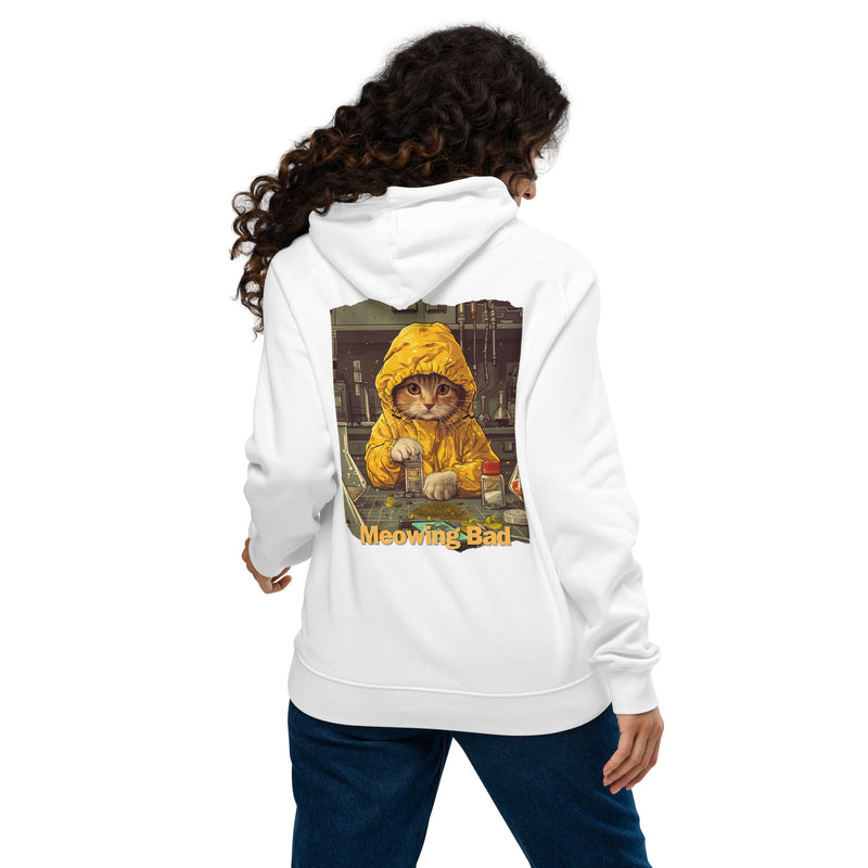 Sudadera con capucha Prémium Unisex Impresión Trasera de Gato "Hierbas de Heisenberg" Michilandia | La tienda online de los fans de gatos