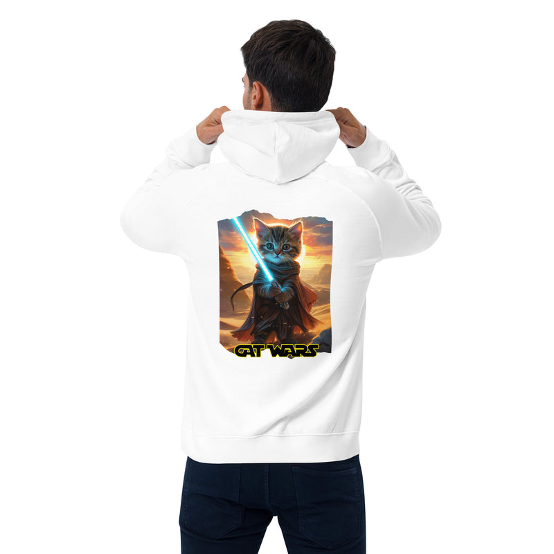 Sudadera con capucha Prémium Unisex Impresión Trasera de Gato "Guardián de Tatooine" Michilandia | La tienda online de los fans de gatos