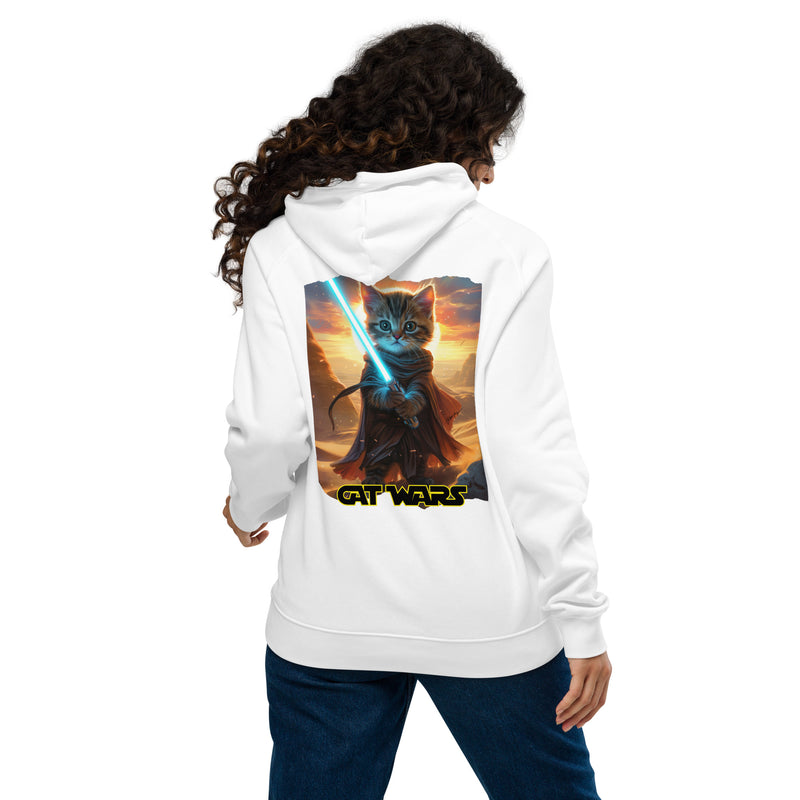 Sudadera con capucha Prémium Unisex Impresión Trasera de Gato "Guardián de Tatooine" Michilandia | La tienda online de los fans de gatos