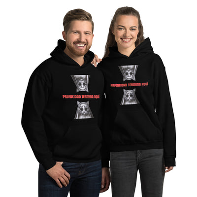 Sudadera con Capucha Unisex Estampado de Gato "Privacidad termina aquí" Michilandia | La tienda online de los fans de gatos