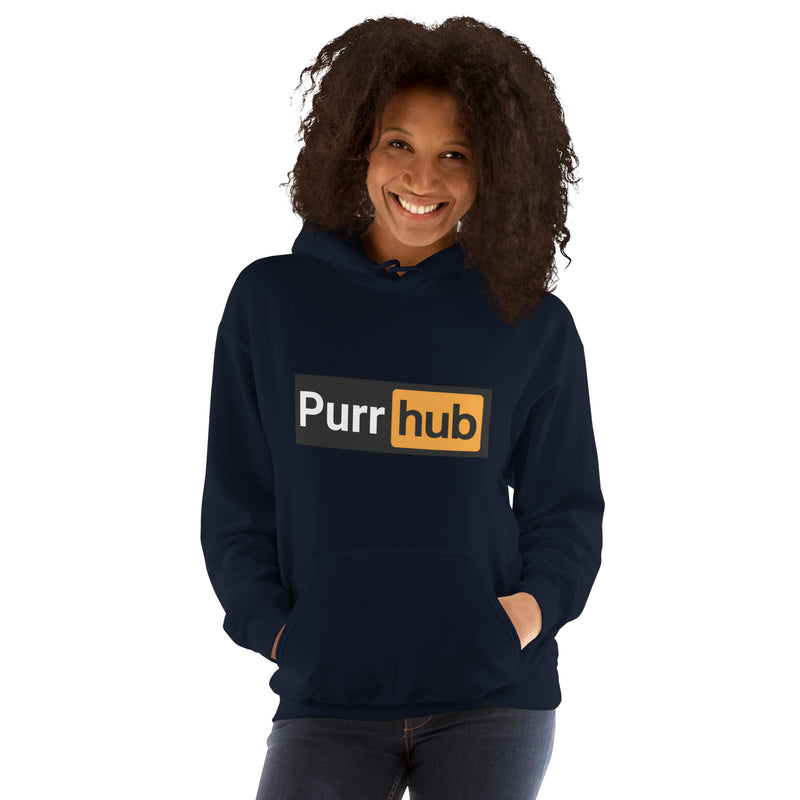 Sudadera con Capucha Unisex Estampado de Gato "Purr Hub" Michilandia | La tienda online de los fans de gatos