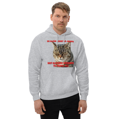 Sudadera con Capucha Unisex Estampado de Gato "Mirada Inquisitiva" Michilandia | La tienda online de los fans de gatos