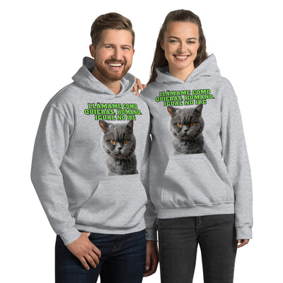 Sudadera con Capucha Unisex Estampado de Gato "Actitud Miau" Michilandia | La tienda online de los fans de gatos