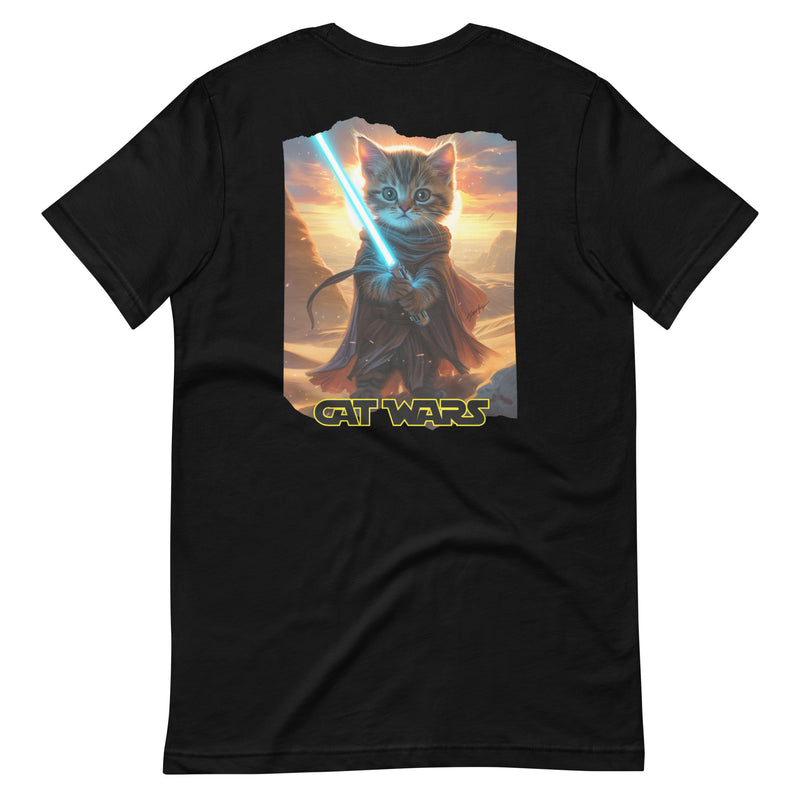 Camiseta Prémium Unisex Impresión Trasera de Gato "Guardián de Tatooine" Michilandia | La tienda online de los fans de gatos