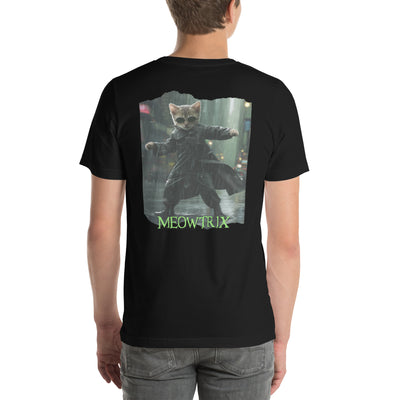 Camiseta Prémium Unisex Impresión Trasera de Gato 