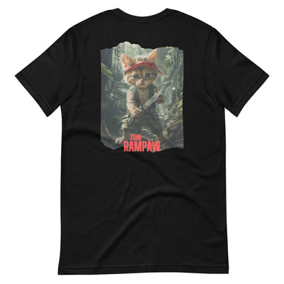 Camiseta Prémium Unisex Impresión Trasera de Gato "John Rampaw" Michilandia | La tienda online de los fans de gatos