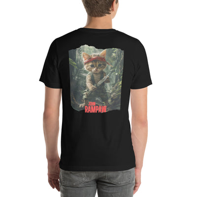 Camiseta Prémium Unisex Impresión Trasera de Gato "John Rampaw" Michilandia | La tienda online de los fans de gatos