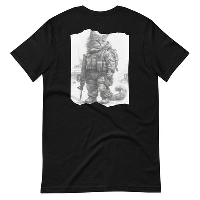 Camiseta Prémium Unisex Impresión Trasera de Gato "Comando Gatuno SWAT" Michilandia | La tienda online de los fans de gatos