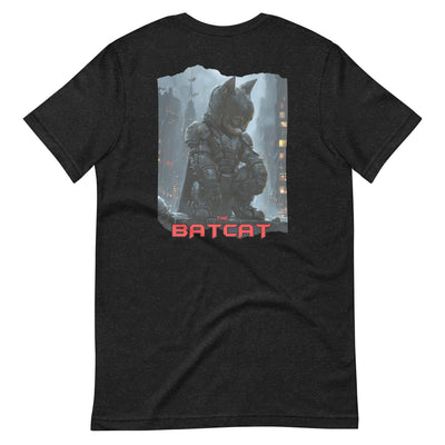 Camiseta Prémium Unisex Impresión Trasera de Gato "The Batcat" Michilandia | La tienda online de los fans de gatos