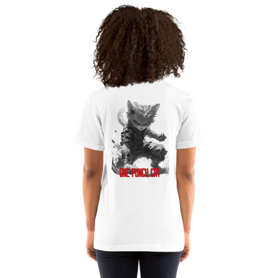 Camiseta Prémium Unisex Impresión Trasera de Gato "Garou Felino" Michilandia | La tienda online de los fans de gatos