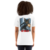 Camiseta Prémium Unisex Impresión Trasera de Gato "Miau Explosivo" Michilandia | La tienda online de los fans de gatos