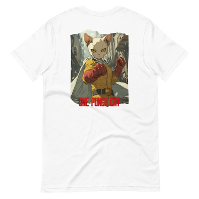 Camiseta Prémium Unisex Impresión Trasera de Gato "Guardián Calvo" Michilandia | La tienda online de los fans de gatos