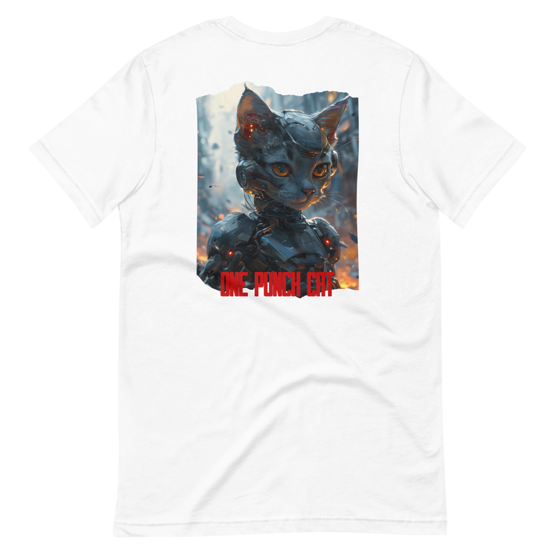 Camiseta Prémium Unisex Impresión Trasera de Gato "Corazón de Metal" Michilandia | La tienda online de los fans de gatos