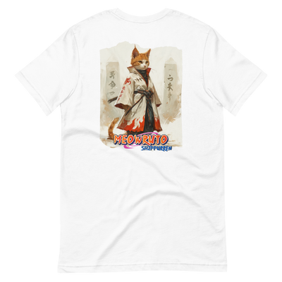 Camiseta Prémium Unisex Impresión Trasera de Gato "Hokage Miau" Michilandia | La tienda online de los fans de gatos