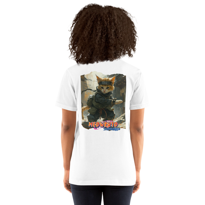 Camiseta Prémium Unisex Impresión Trasera de Gato "Jounin Felino" Michilandia | La tienda online de los fans de gatos