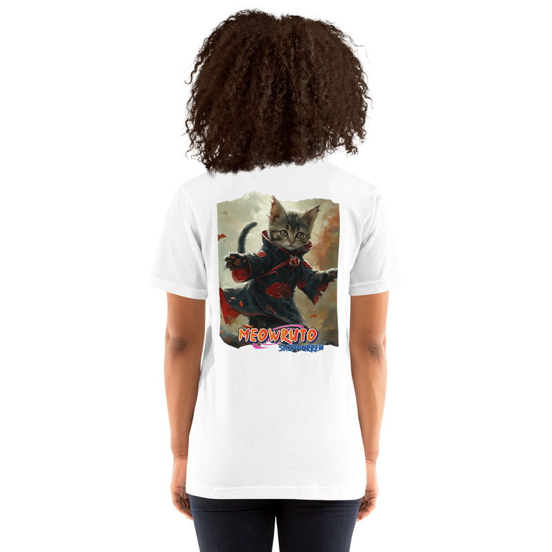 Camiseta Prémium Unisex Impresión Trasera de Gato "Silueta Oculta" Michilandia | La tienda online de los fans de gatos