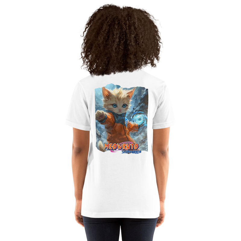 Camiseta Prémium Unisex Impresión Trasera de Gato "Torbellino Miau" Michilandia | La tienda online de los fans de gatos