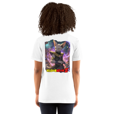 Camiseta Prémium Unisex Impresión Trasera de Gato "Destructor Cósmico" Michilandia | La tienda online de los fans de gatos