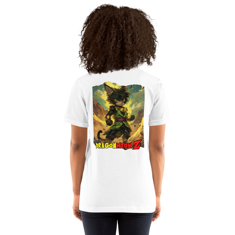 Camiseta Prémium Unisex Impresión Trasera de Gato "Broly Gatuno" Michilandia | La tienda online de los fans de gatos