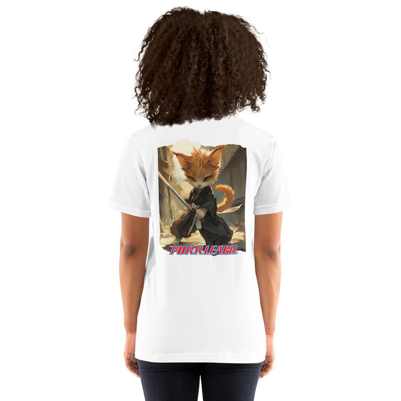 Camiseta Prémium Unisex Impresión Trasera de Gato "Gatito Shinigami" Michilandia | La tienda online de los fans de gatos