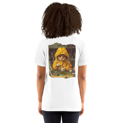 Camiseta Prémium Unisex Impresión Trasera de Gato "Hierbas de Heisenberg" Michilandia | La tienda online de los fans de gatos