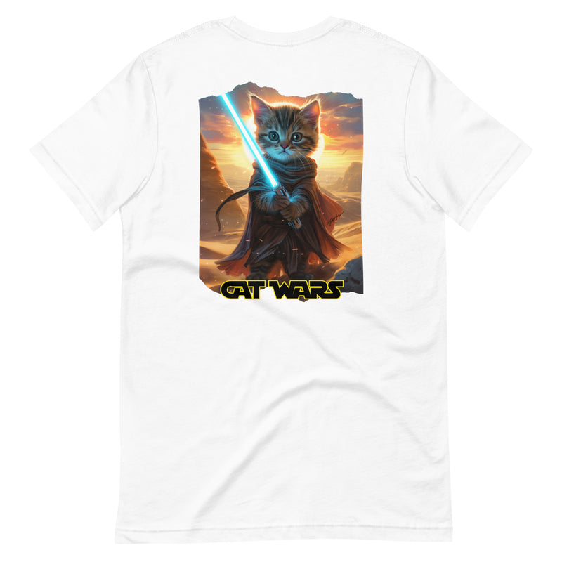 Camiseta Prémium Unisex Impresión Trasera de Gato "Guardián de Tatooine" Michilandia | La tienda online de los fans de gatos