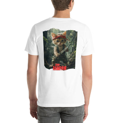 Camiseta Prémium Unisex Impresión Trasera de Gato "John Rampaw" Michilandia | La tienda online de los fans de gatos