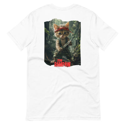 Camiseta Prémium Unisex Impresión Trasera de Gato "John Rampaw" Michilandia | La tienda online de los fans de gatos