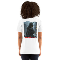 Camiseta Prémium Unisex Impresión Trasera de Gato "The Batcat" Michilandia | La tienda online de los fans de gatos