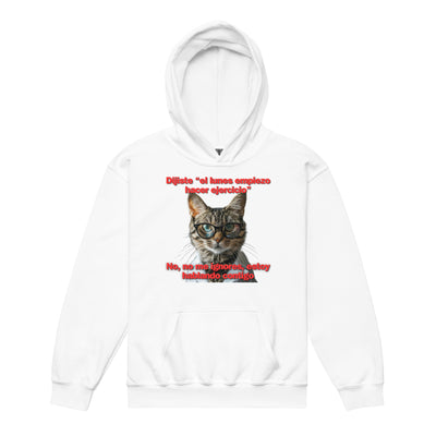 Sudadera con capucha júnior estampado de gato 