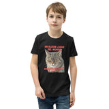 Camiseta Junior Unisex Estampado de Gato "Mirada Inquisitiva" Michilandia | La tienda online de los fans de gatos