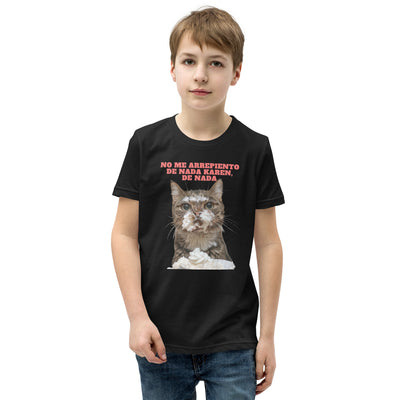 Camiseta Junior Unisex Estampado de Gato "Dulce Travieso" Michilandia | La tienda online de los fans de gatos