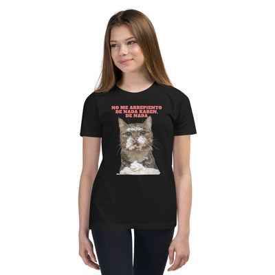 Camiseta Junior Unisex Estampado de Gato "Dulce Travieso" Michilandia | La tienda online de los fans de gatos